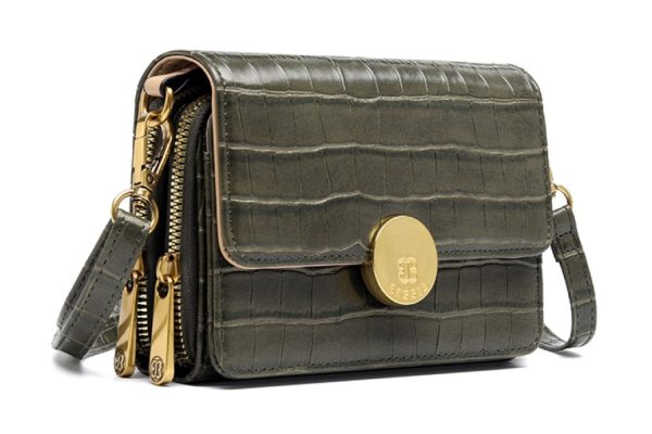 Bessie - Small Patent Croc Print Cross Body Bag - Image 4