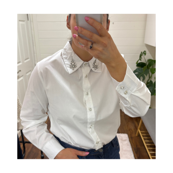 White Embelished Shirt