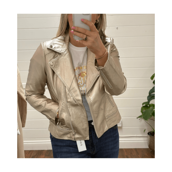 Gold Biker Jacket