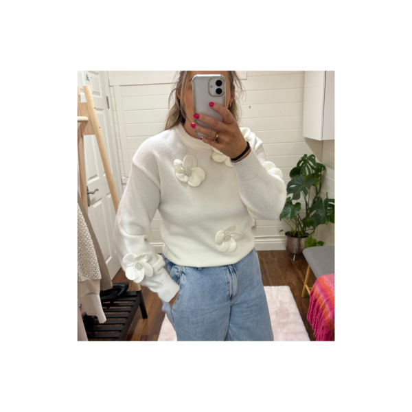White Floral Jumper